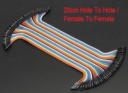 Jumper Wires 20cm Female-Female Dupont, 40 Pin Set